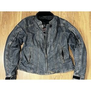 Tourmaster Denim Motorcycle Jacket Indigo Womens SZ XL (14-16)